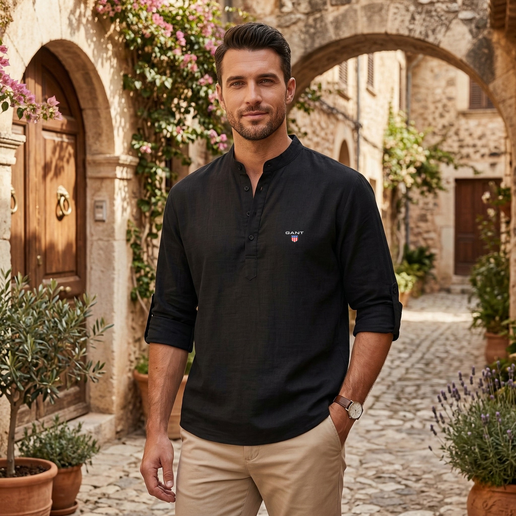 Casual Henley Skjorta