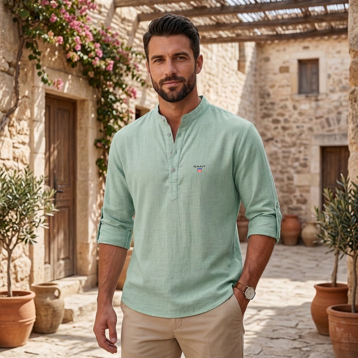Casual Henley Skjorta