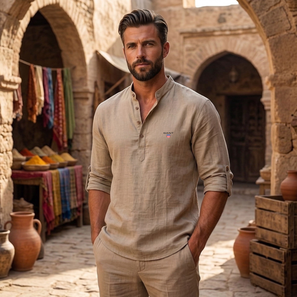 Casual Henley Skjorta