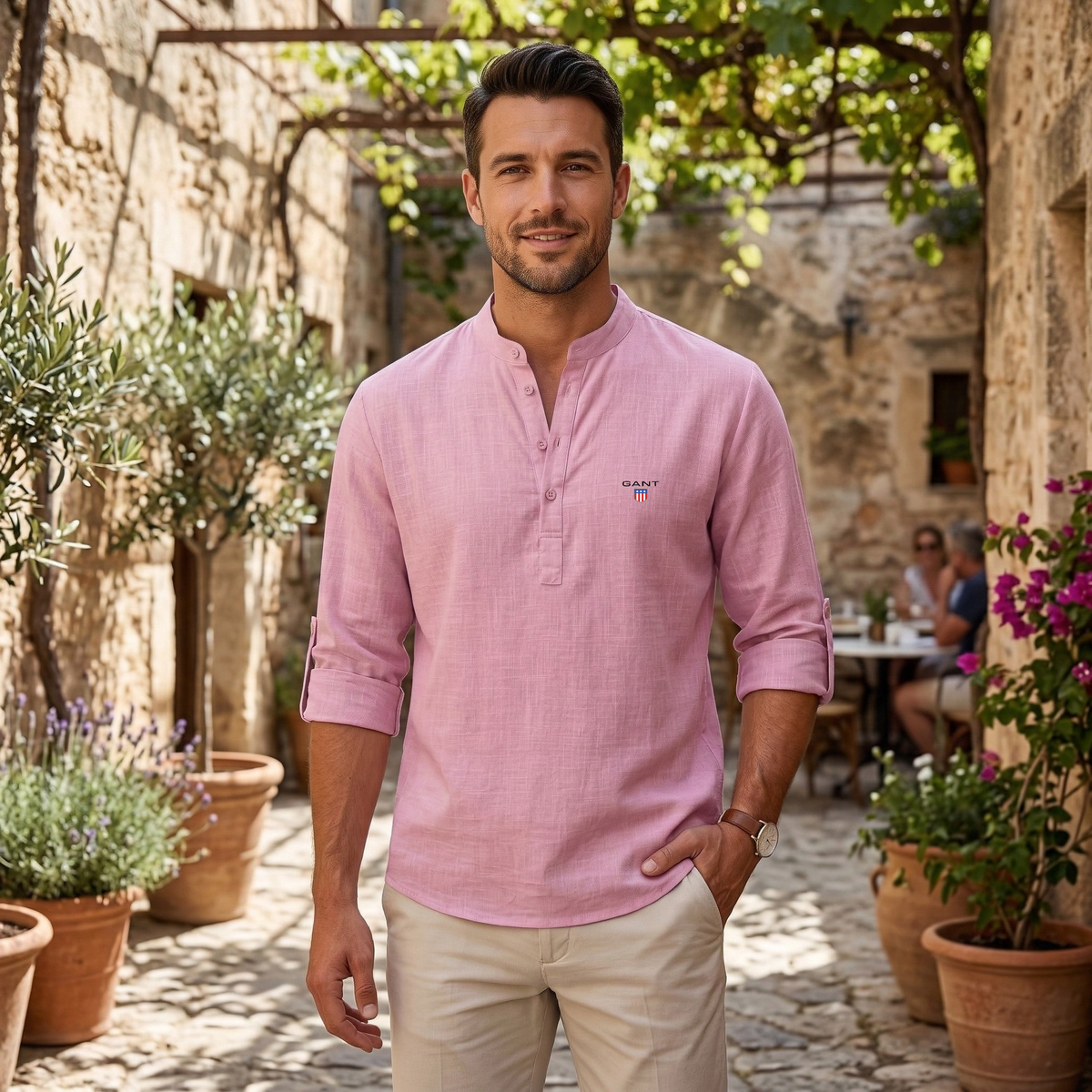 Casual Henley Skjorta