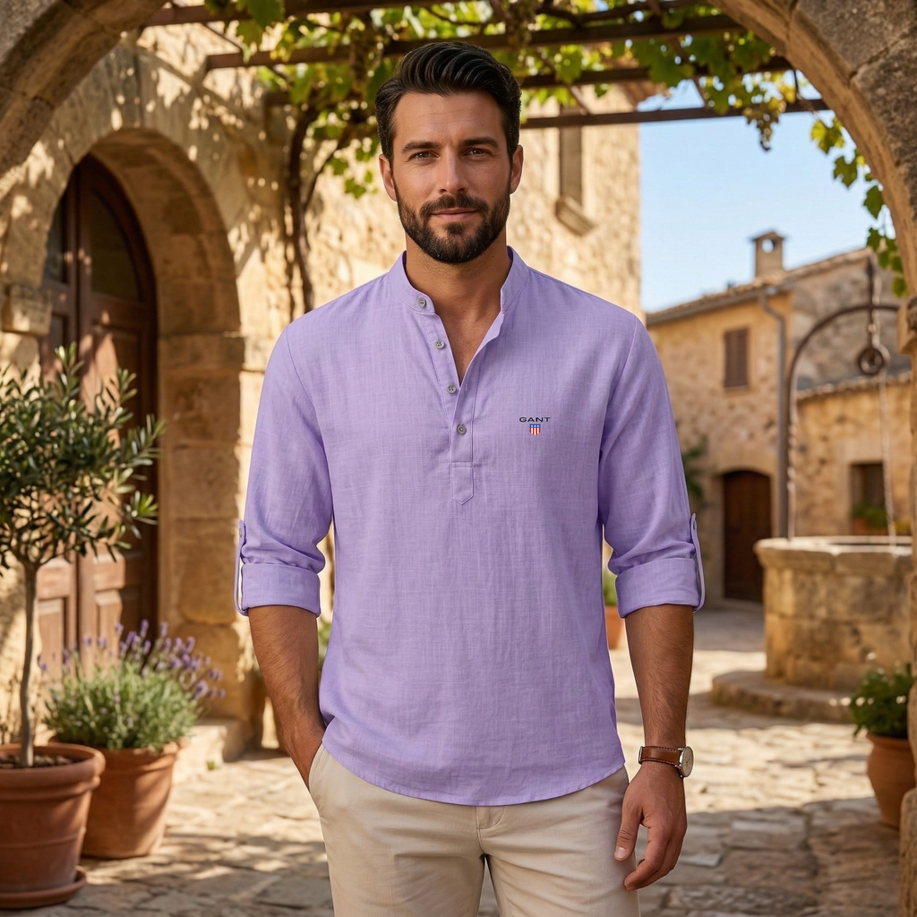 Casual Henley Skjorta